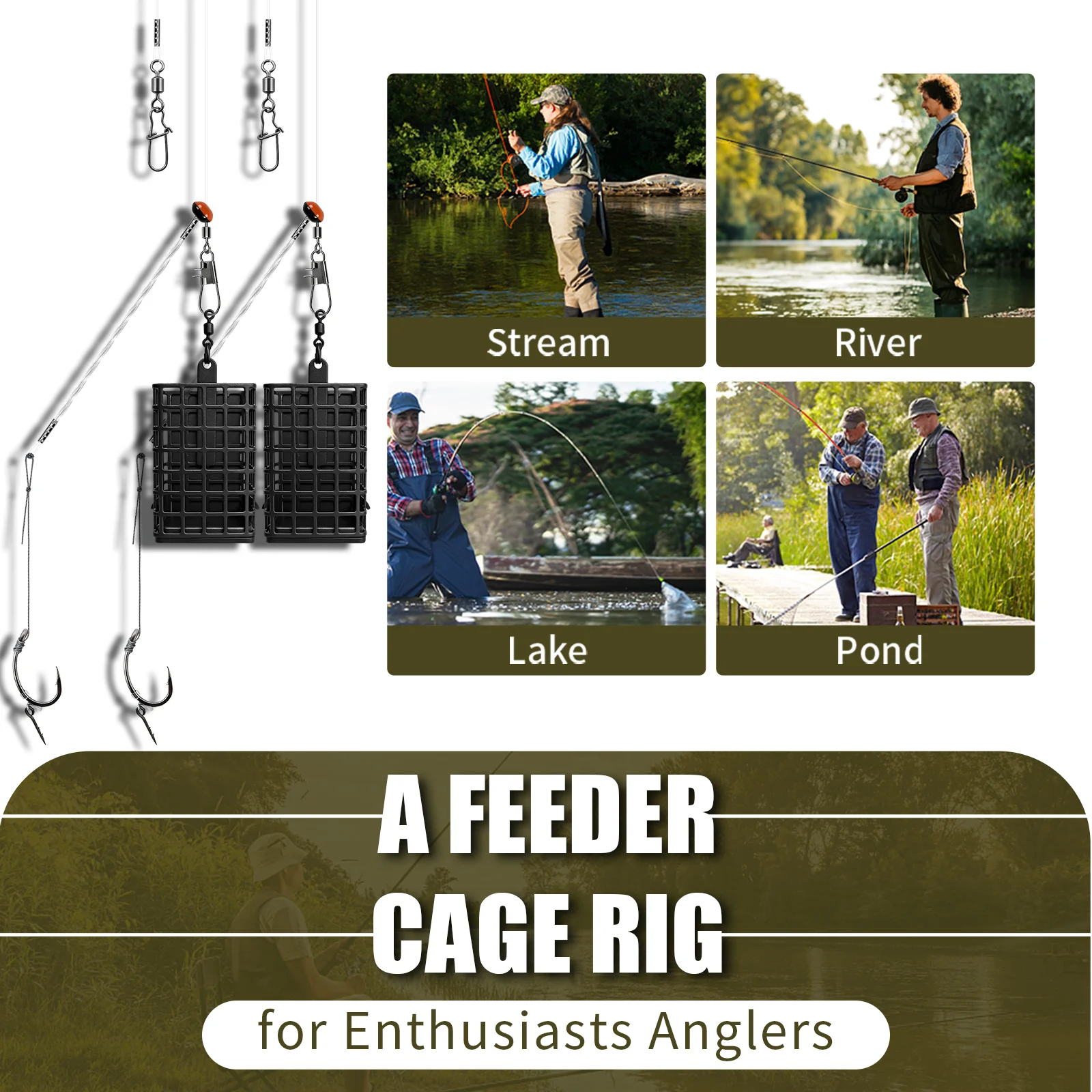 YOTO Método Feeder para carpa anti-enredos con anzuelos afilados - imagen 5
