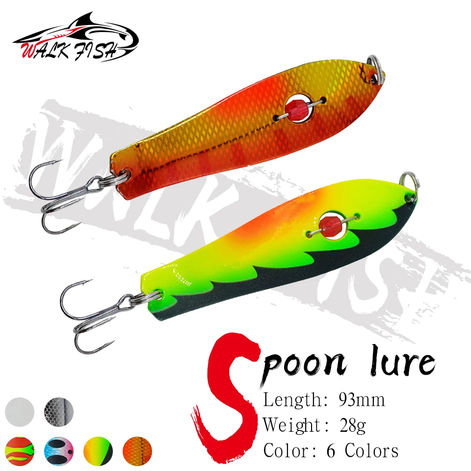 WALK FISH señuelo cuchara metálico con lentejuelas y triple anzuelo - imagen 2