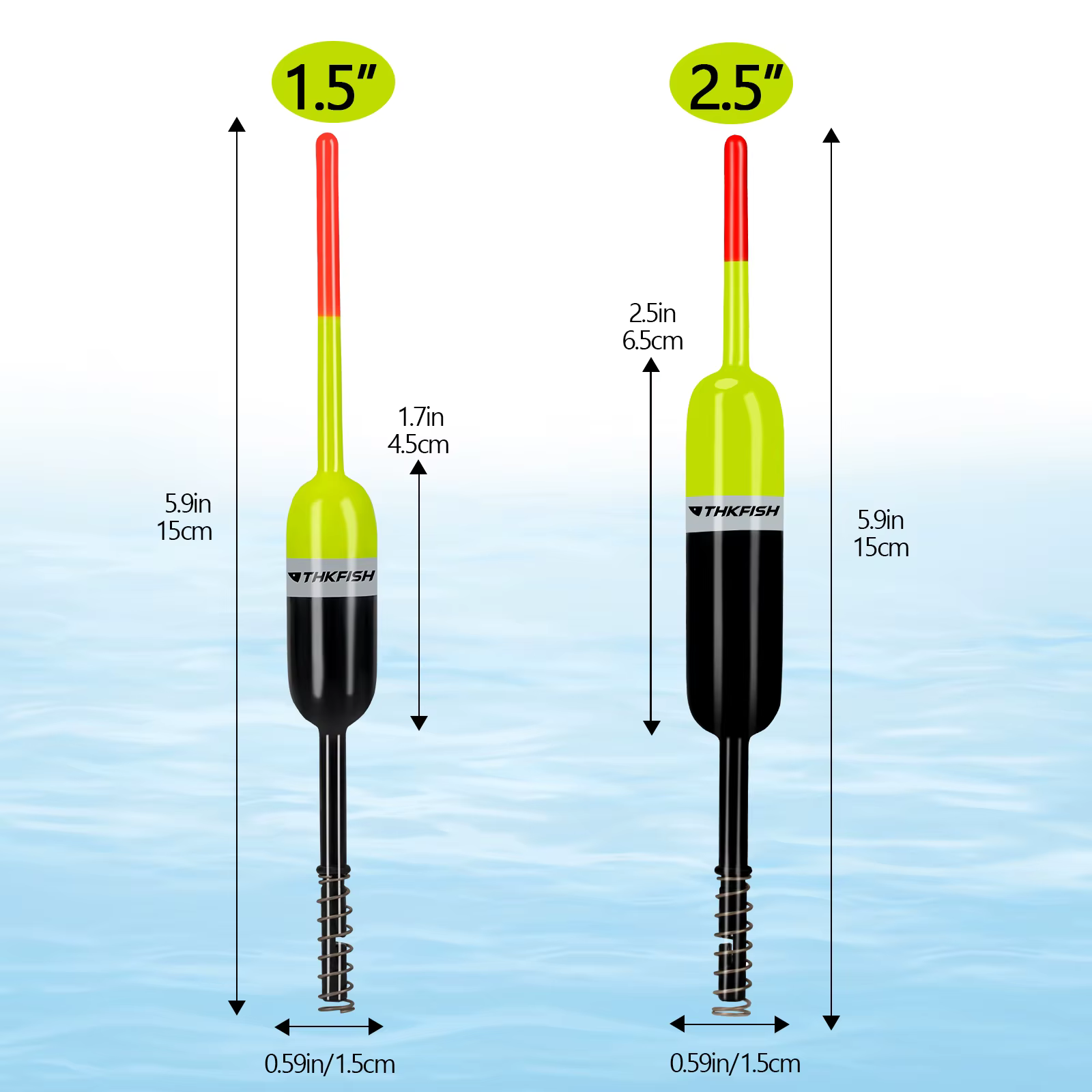 THKFISH Flotadores Deslizantes de Balsa – Crappie y Lubina - imagen 2