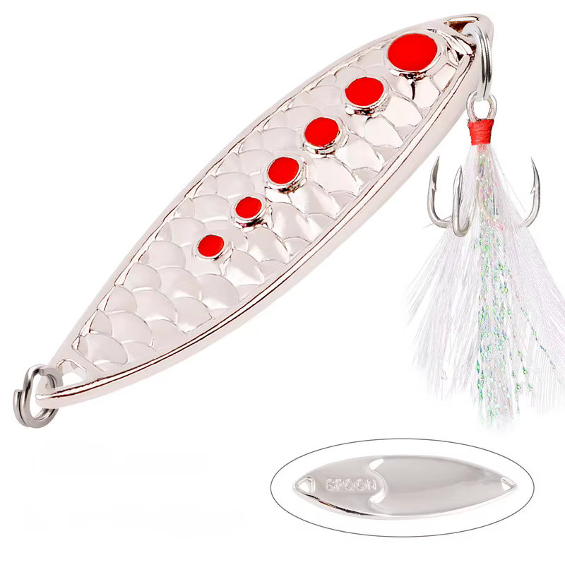 Señuelo artificial giratorio con anzuelos triples para spinning marino - imagen 3