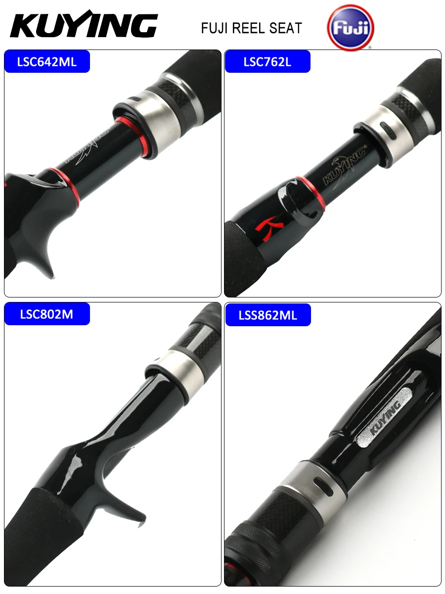 Caña Kuying Leadership Carbono Fuji para casting y spinning