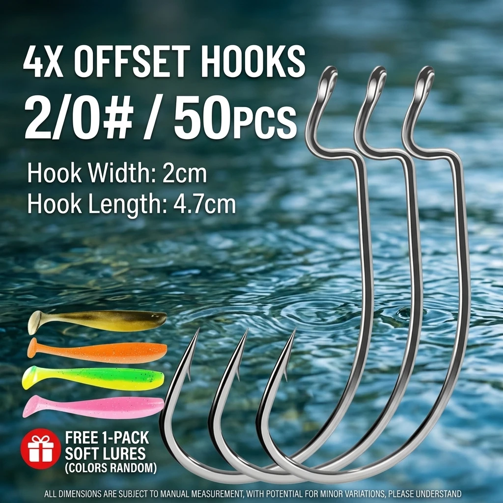 Anzuelos offset de acero carbono para lubina – Texas Rig salada - imagen 5