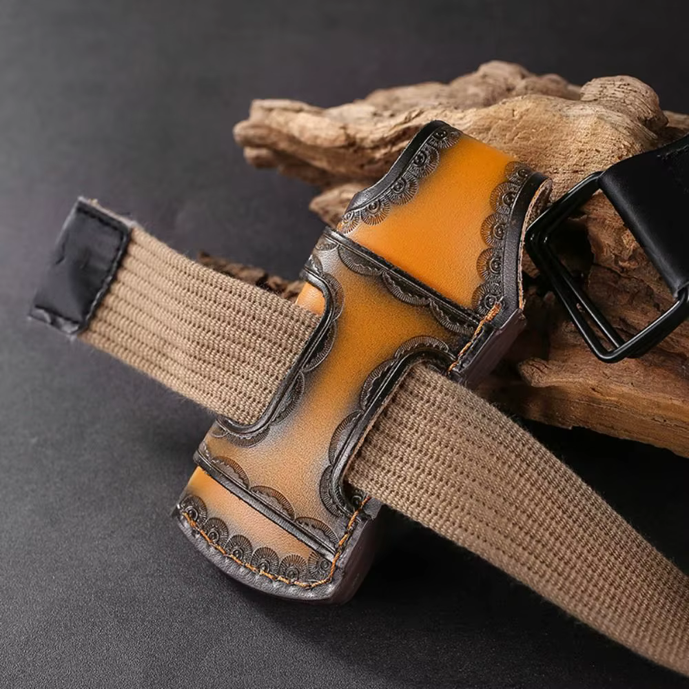 Fundas de Cuero para Navaja – Dos Capas con Presilla de Cinturón y Bolsillo Linterna - imagen 5