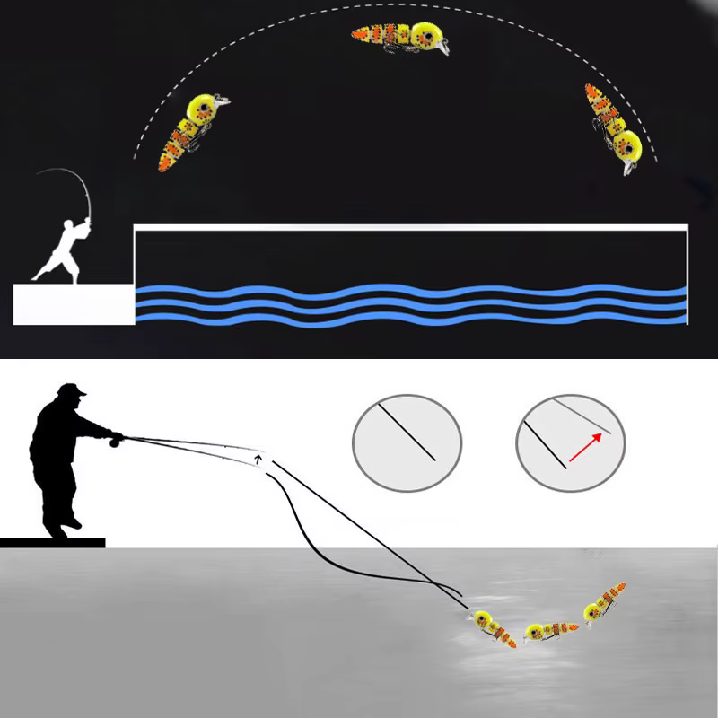 AS Crankbait Wobbler Hundimiento - Anzuelos triples para agua salada - imagen 4