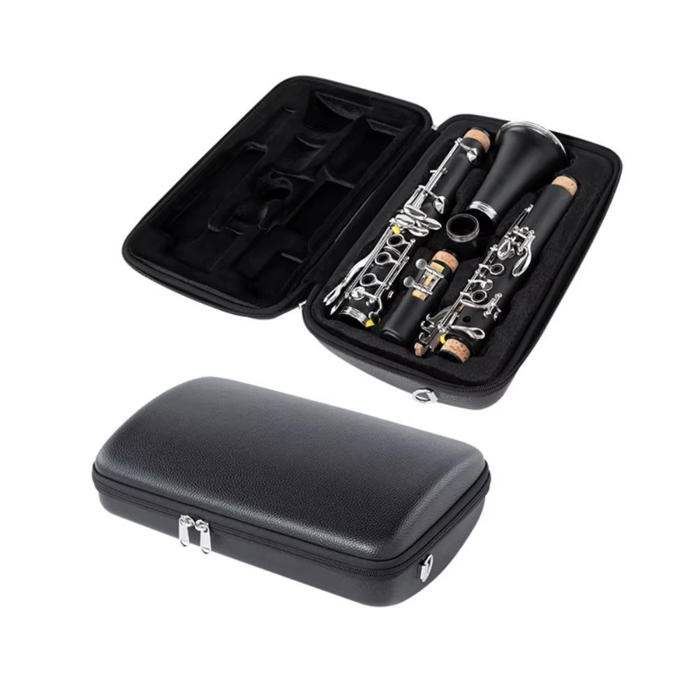 Bolsa de cuero para clarinete con correa