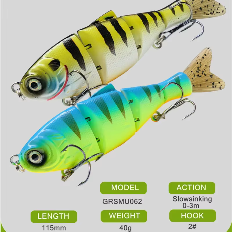 GREENSPIDER Señuelo Articulado Lucio Swimbait – Cuerpo duro para pesca - imagen 2