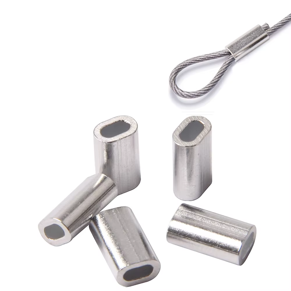 Manguitos de engarce aluminio ovalados para aparejos pesca