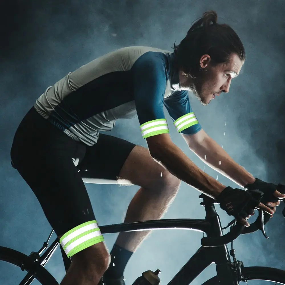 Brazalete reflectante para bicicleta con tira en manos y piernas