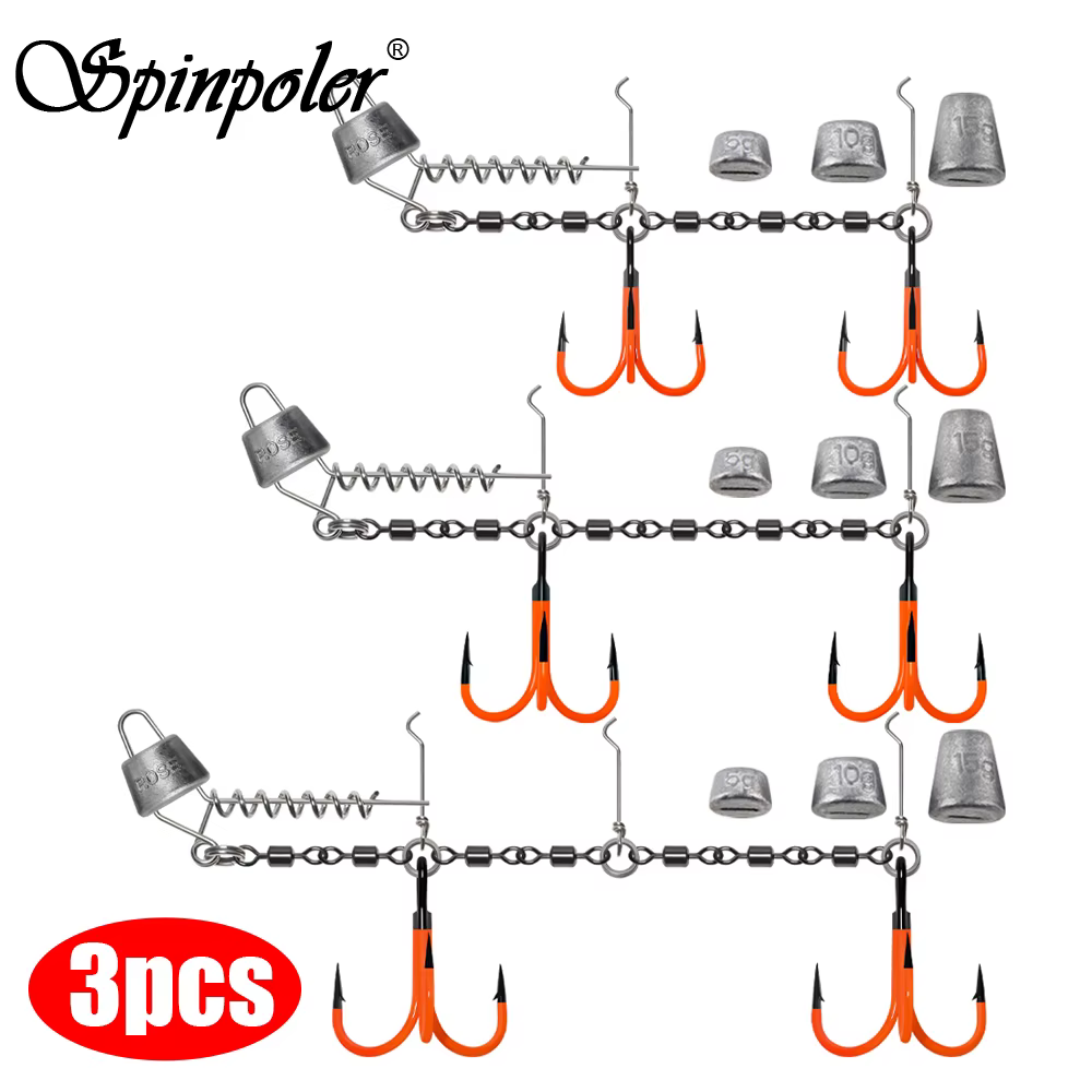 Rig Stinger Triple UV Spinpoler Flame – Señuelo blando para jigging