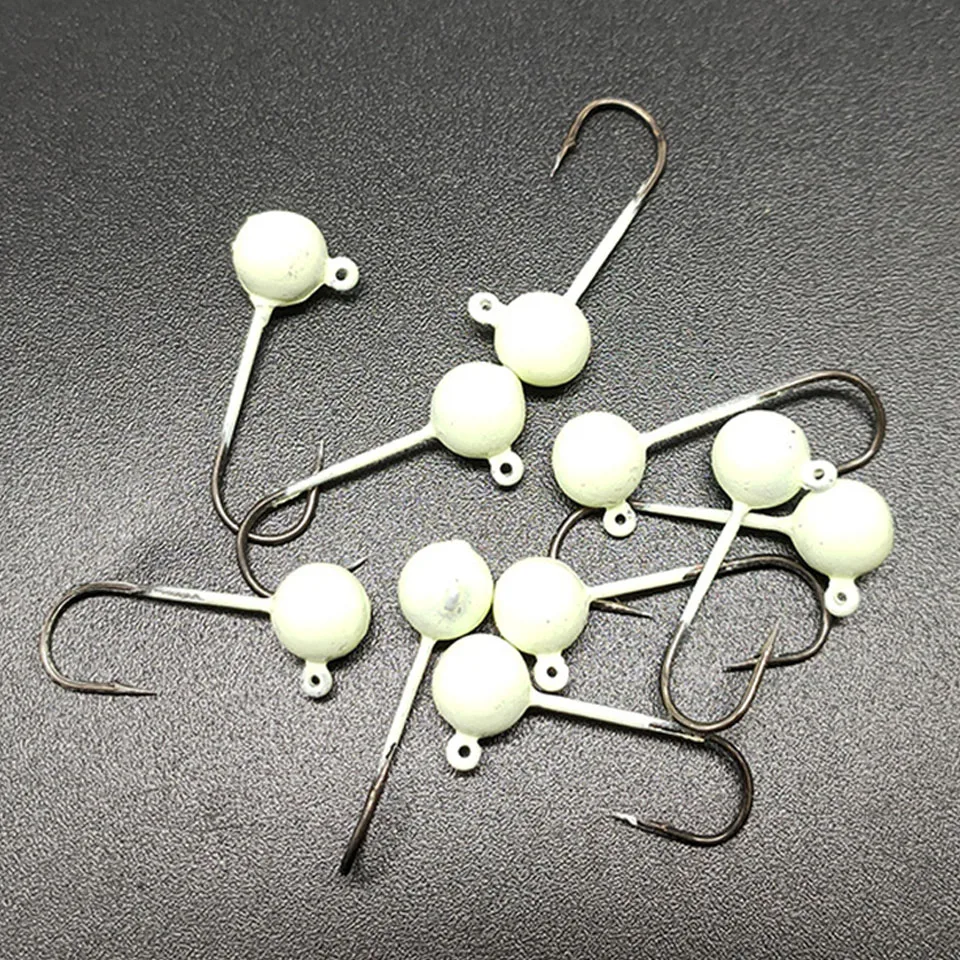 Micro anzuelo jig head bola luminosa para vinilo