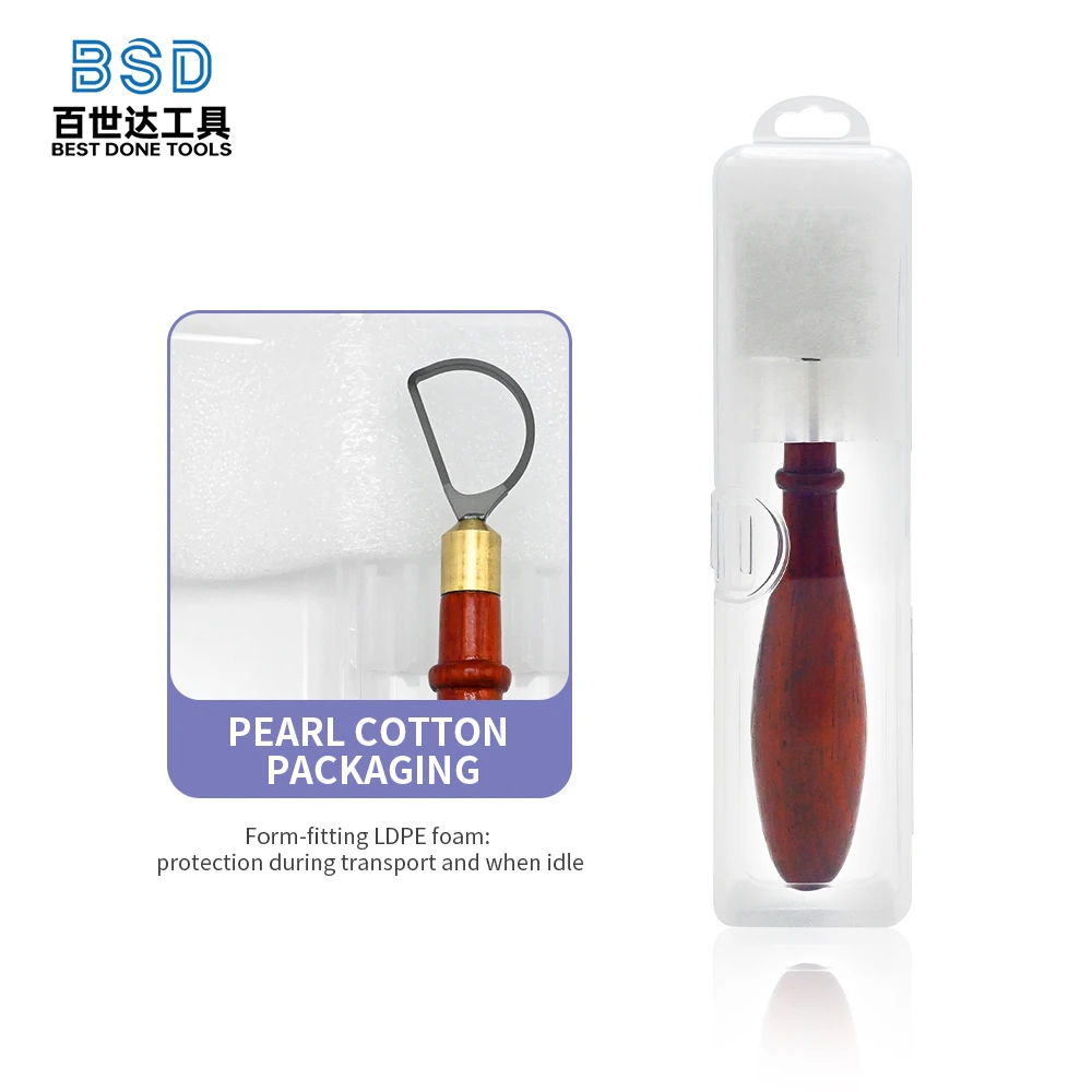 Mango ergonómico de madera de peral rojo