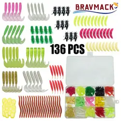 Señuelos blandos BRAVMACK con maíz y gusanos rojo para agua dulce