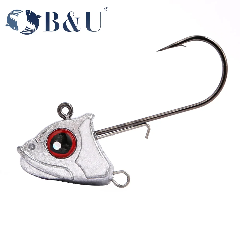 Jig Head B & U con ojos rojos para cebo vinilo - imagen 2