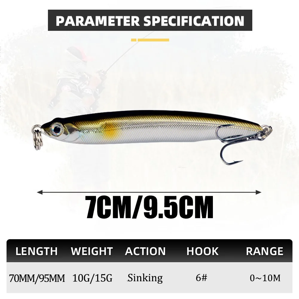 Thrill Stick Señuelo lápiz shad minnow para lucio de lanzado largo - imagen 2