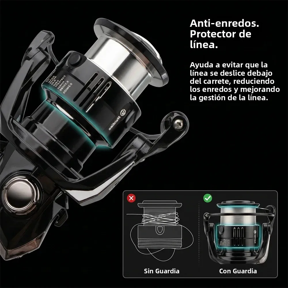Carrete de Pesca Giratorio Huidiao para Lubina y Trucha, arrastre suave - imagen 2
