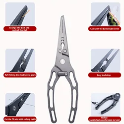 Goture Alicates de pesca anticorrosión de aluminio y acero inoxidable