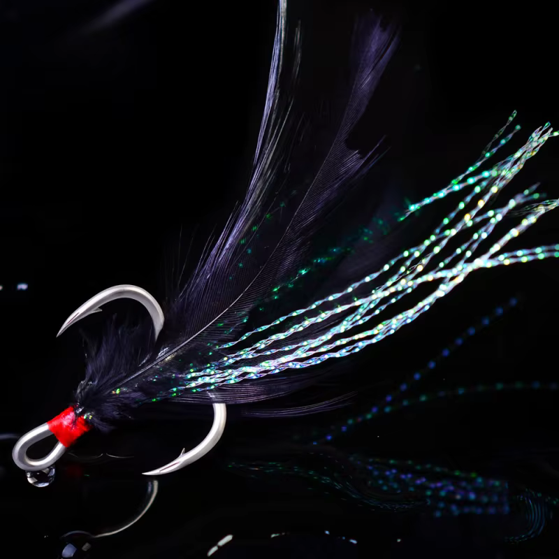 Anzuelos Triples Pro Beros – Alto Carbono con Plumas y Púas - imagen 4