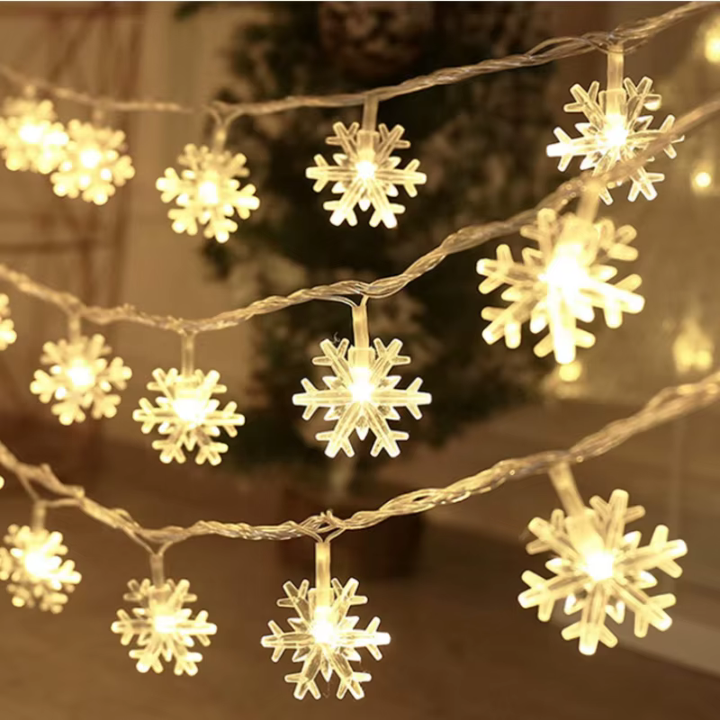 Luces LED de copo de nieve decorativas