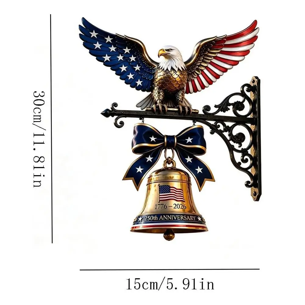 Campana patriótica águila y adorno colgante grabado ornamental - imagen 5
