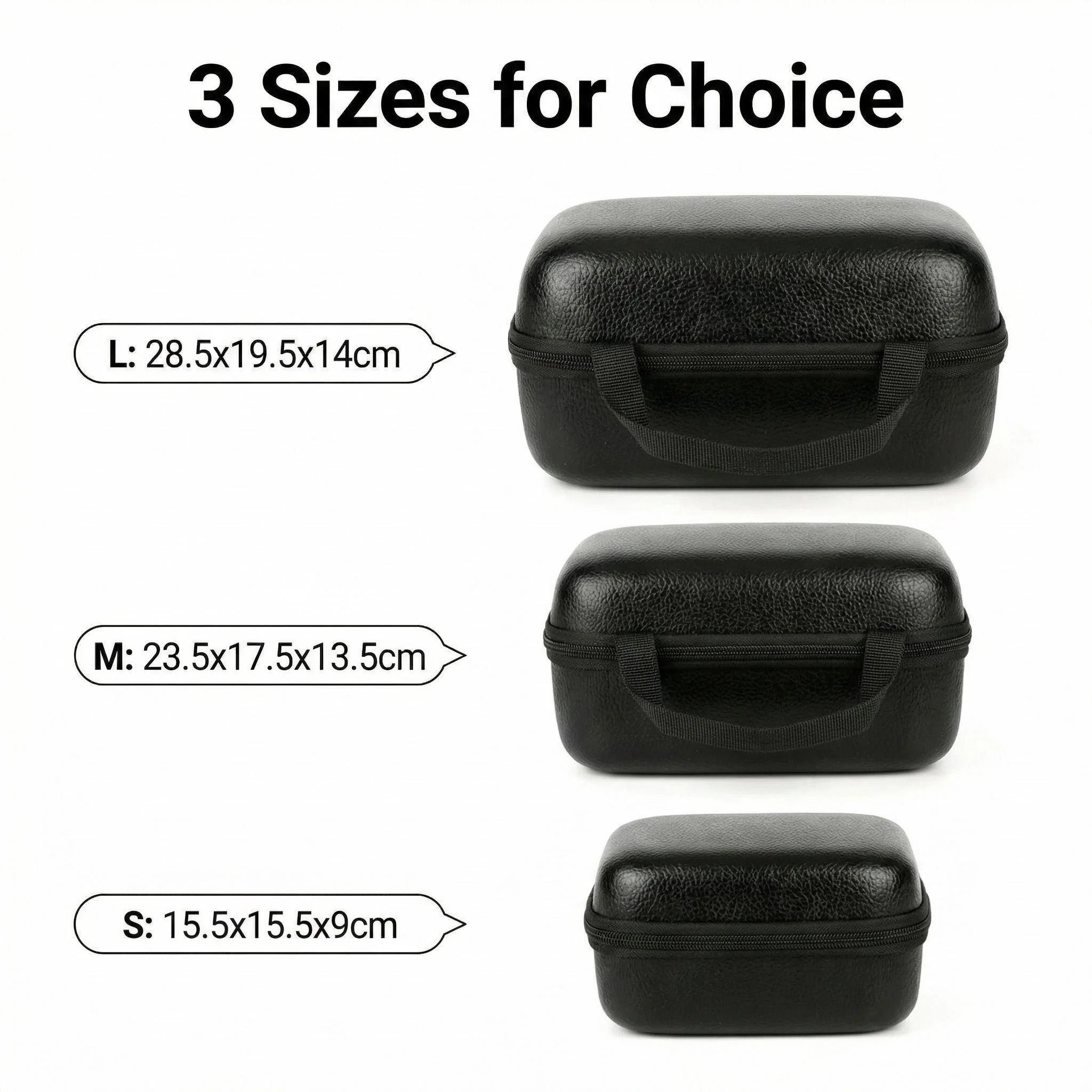 Tres tallas del estuche para carretes