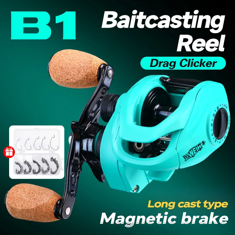 WEIHE B1 Carrete de Pesca con freno magnético para agua dulce y salada - imagen 3