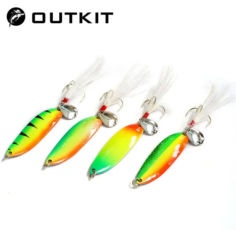 Señuelo cuchara OUTKIT metal plumas efecto láser carpa agua salada - imagen 4