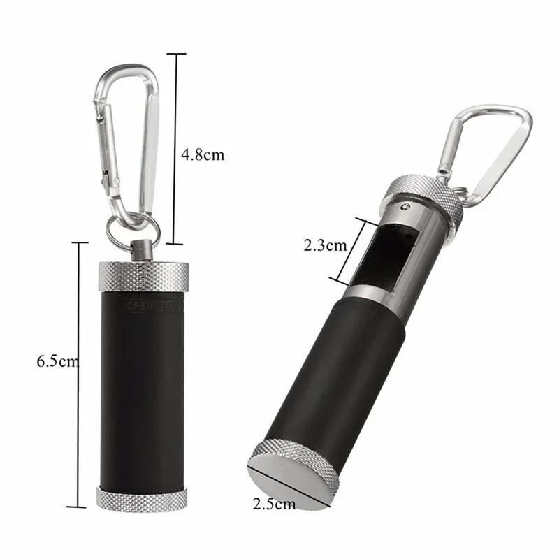 Cenicero portátil metálico cilíndrico con llavero EDC para fumar - imagen 4