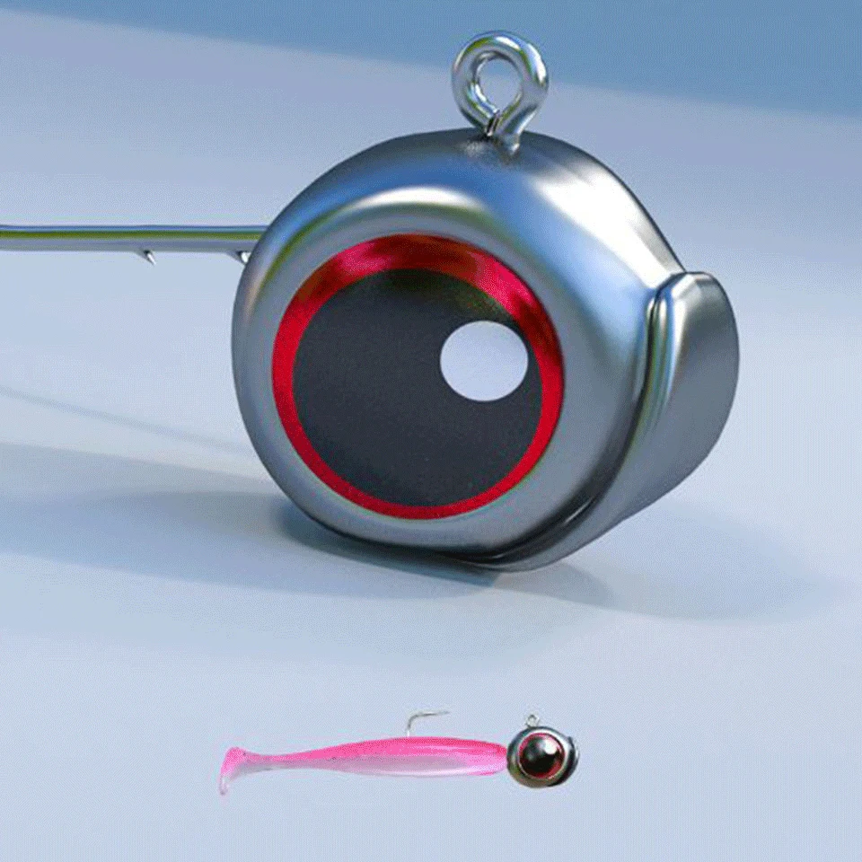 Walk Fish Anzuelo Ned con cabeza de púas y ojos en tres dimensiones - imagen 3