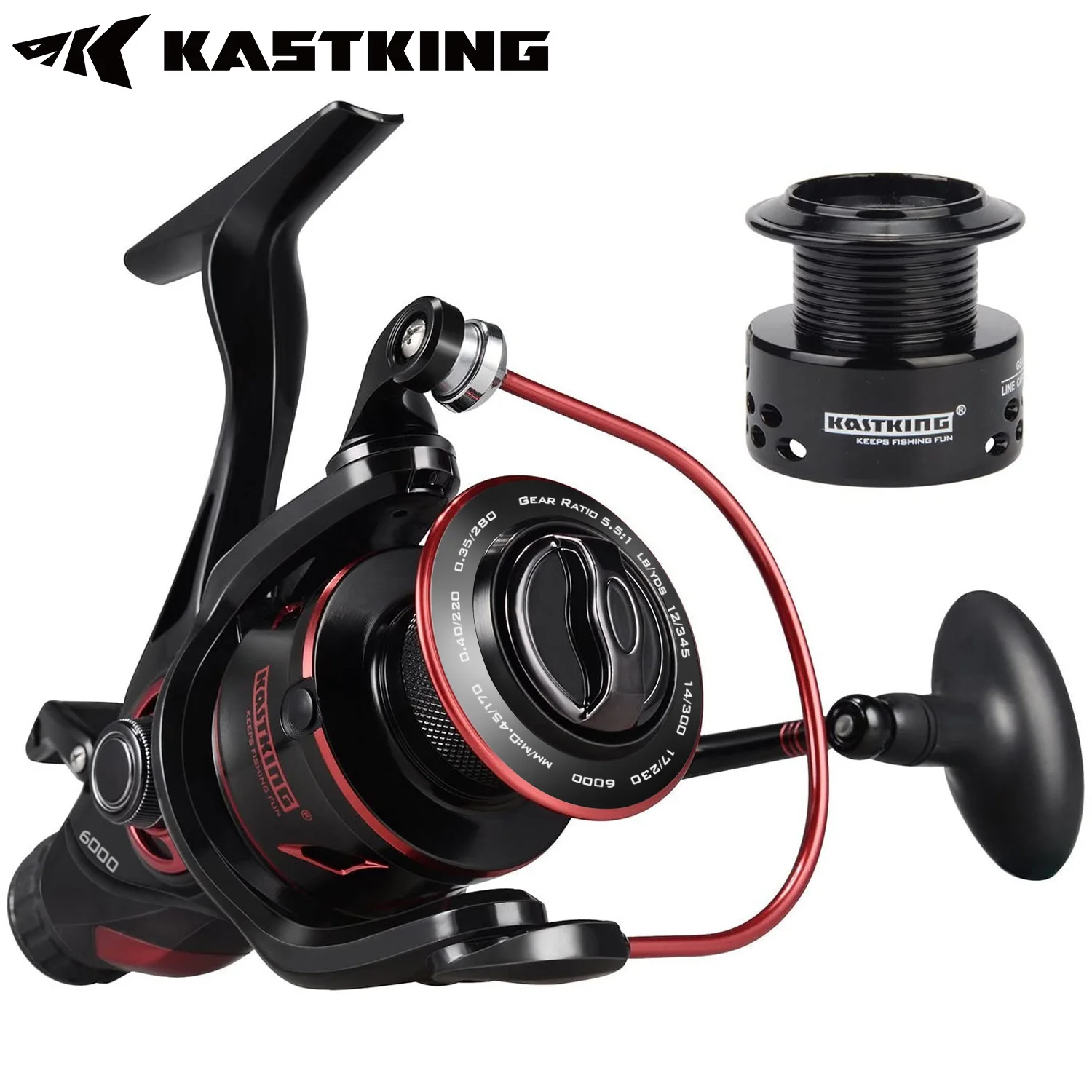 KastKing Sharky Baitfeeder III – Carrete baitfeeder con freno carbono