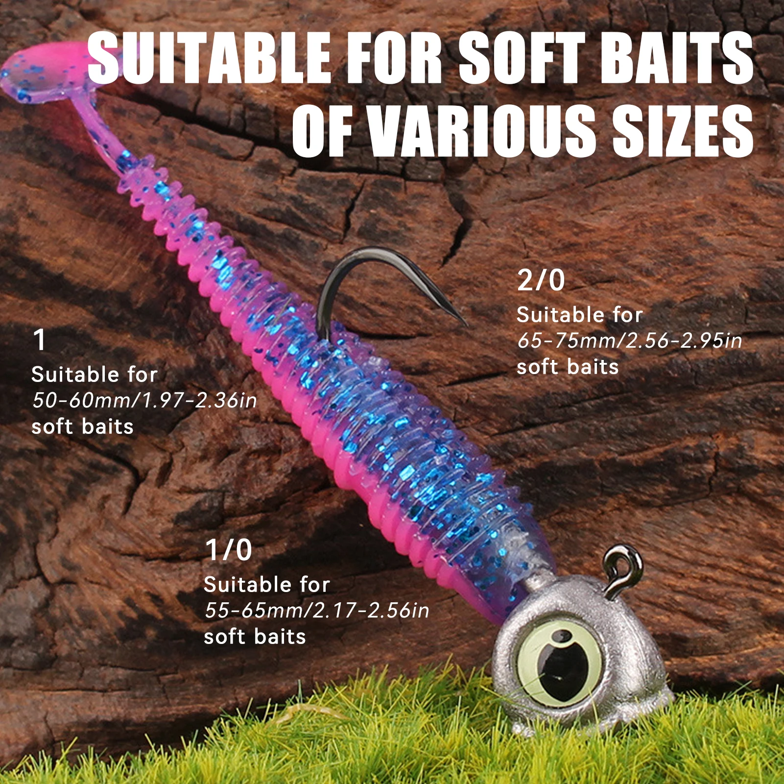 FREE FISHER Jig Head con ojo 3D luminoso para Texas y swimbaits - imagen 2