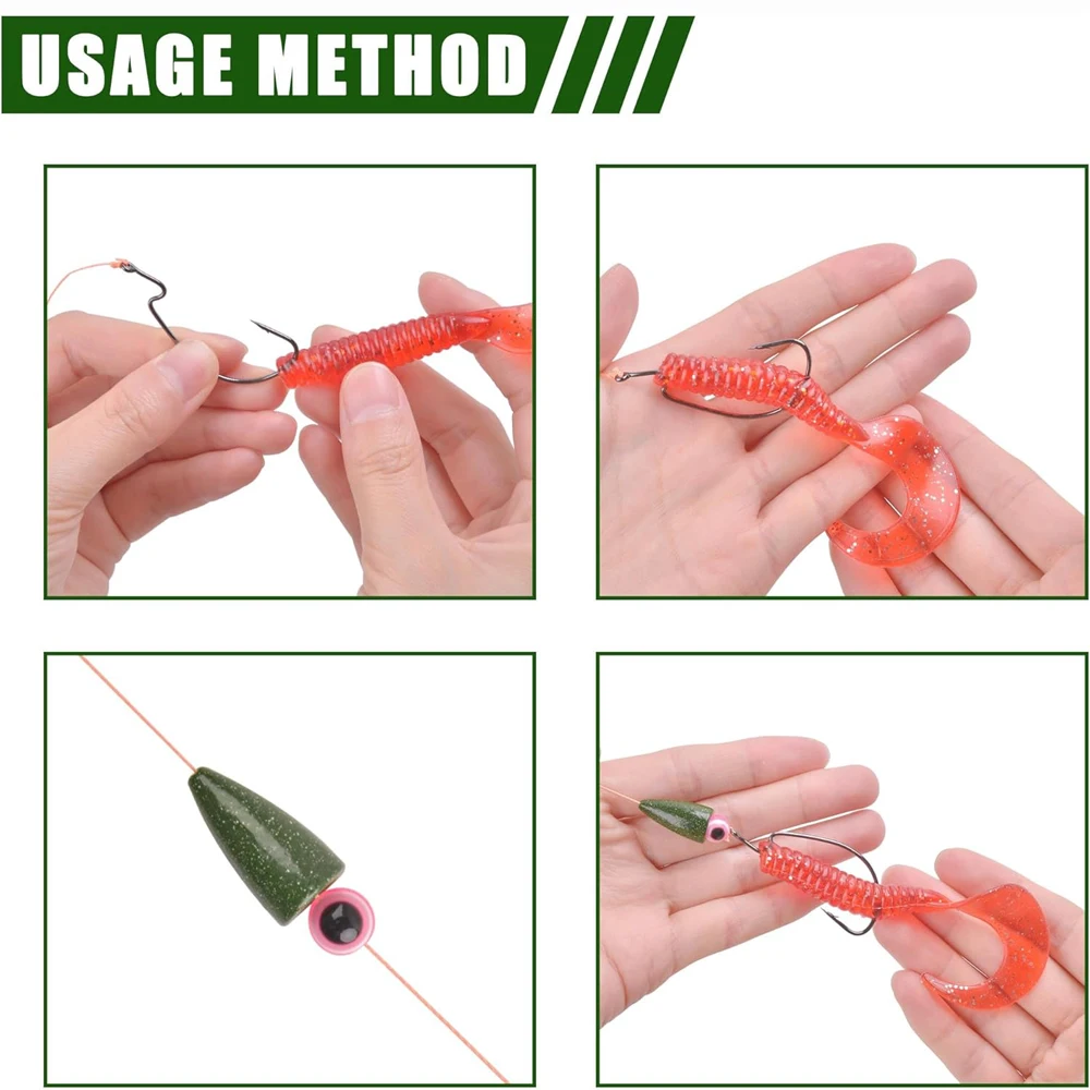 Aparejos Texas con pesas antideslizantes para pesca de fondo