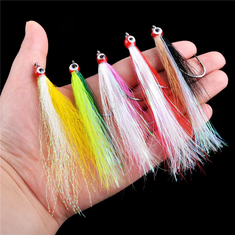 Moscas streamer bucktail con colores