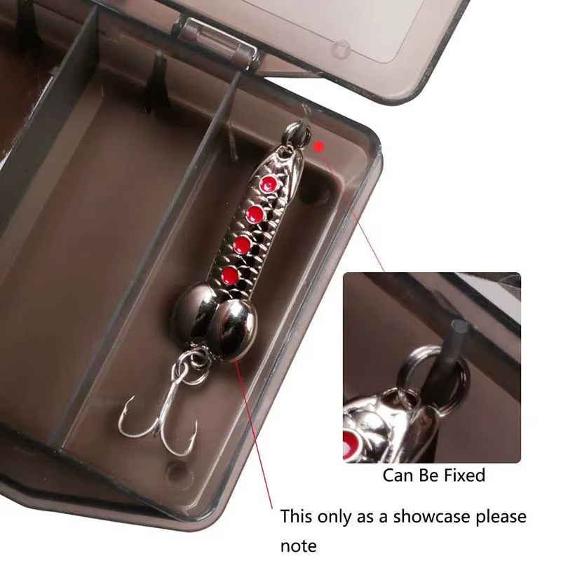 Caja portaseñuelos pesca transparente resistente con divisiones - imagen 2