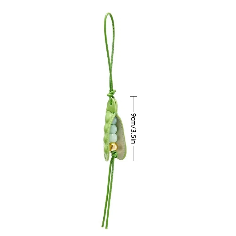 Llavero de cuero estilo versátil color verde guisante artesanal - imagen 2