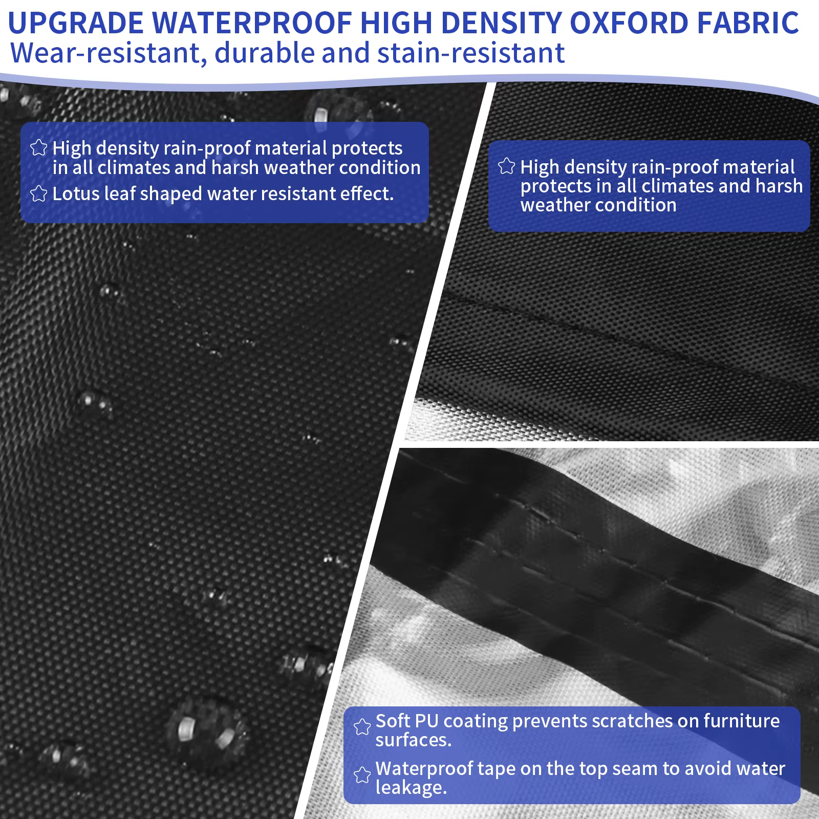 Funda para tumbona de ratán Oxford 210D apilable impermeable Anti UV - imagen 4