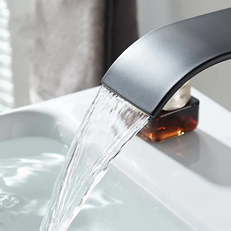 Grifo lavabo cascada acero inoxidable – Mezclador frío/calor para baño - imagen 4