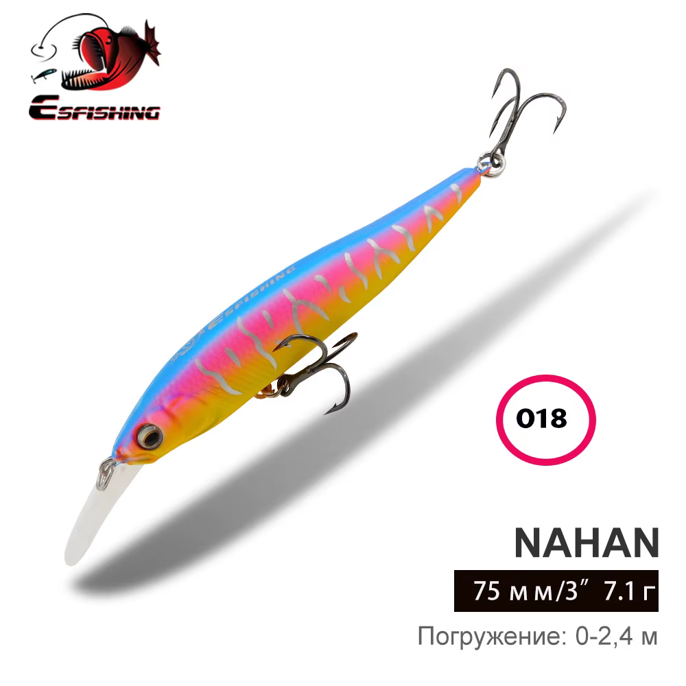 ESFISHING NAHAN Minnow 75mm – Señuelo duro flotante oscilante - imagen 2