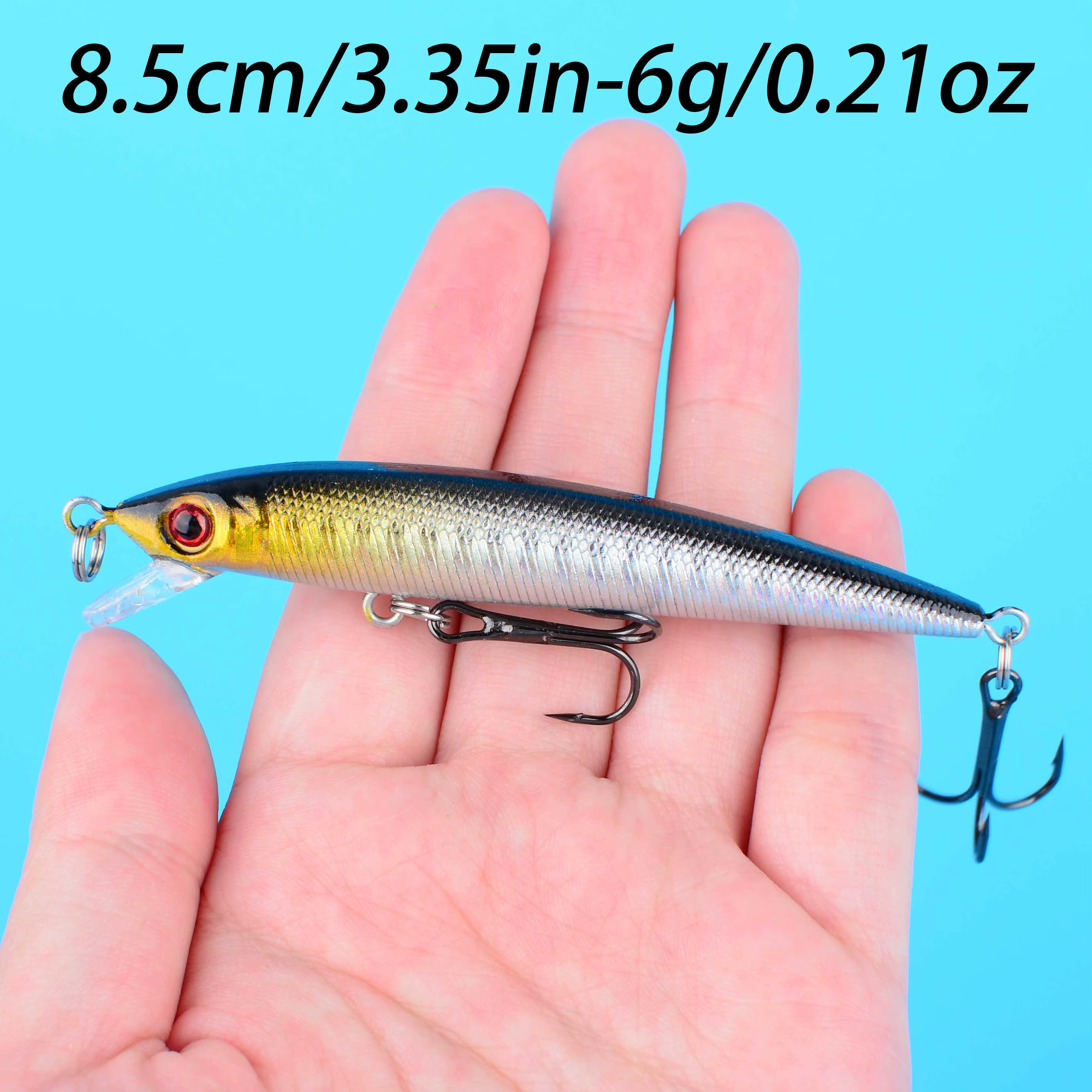 Minnow Crankbait 8.5cm Ojos 3D para Lucio y Perca - imagen 2