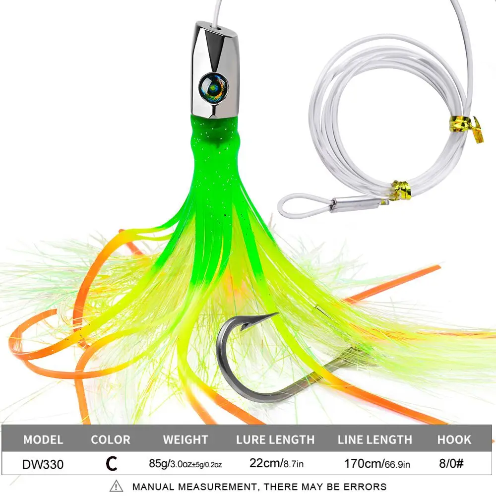 Señuelo Trolling con Falda para Marlin y Atún – Cabeza Zinc - imagen 5