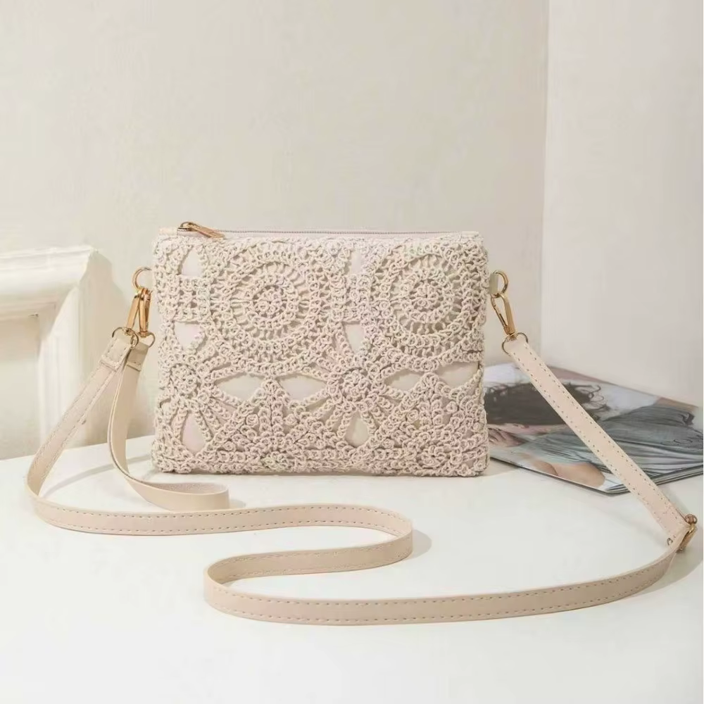 Bolso Boho Tejido en PU con Cremallera – Estilo Nieuwe