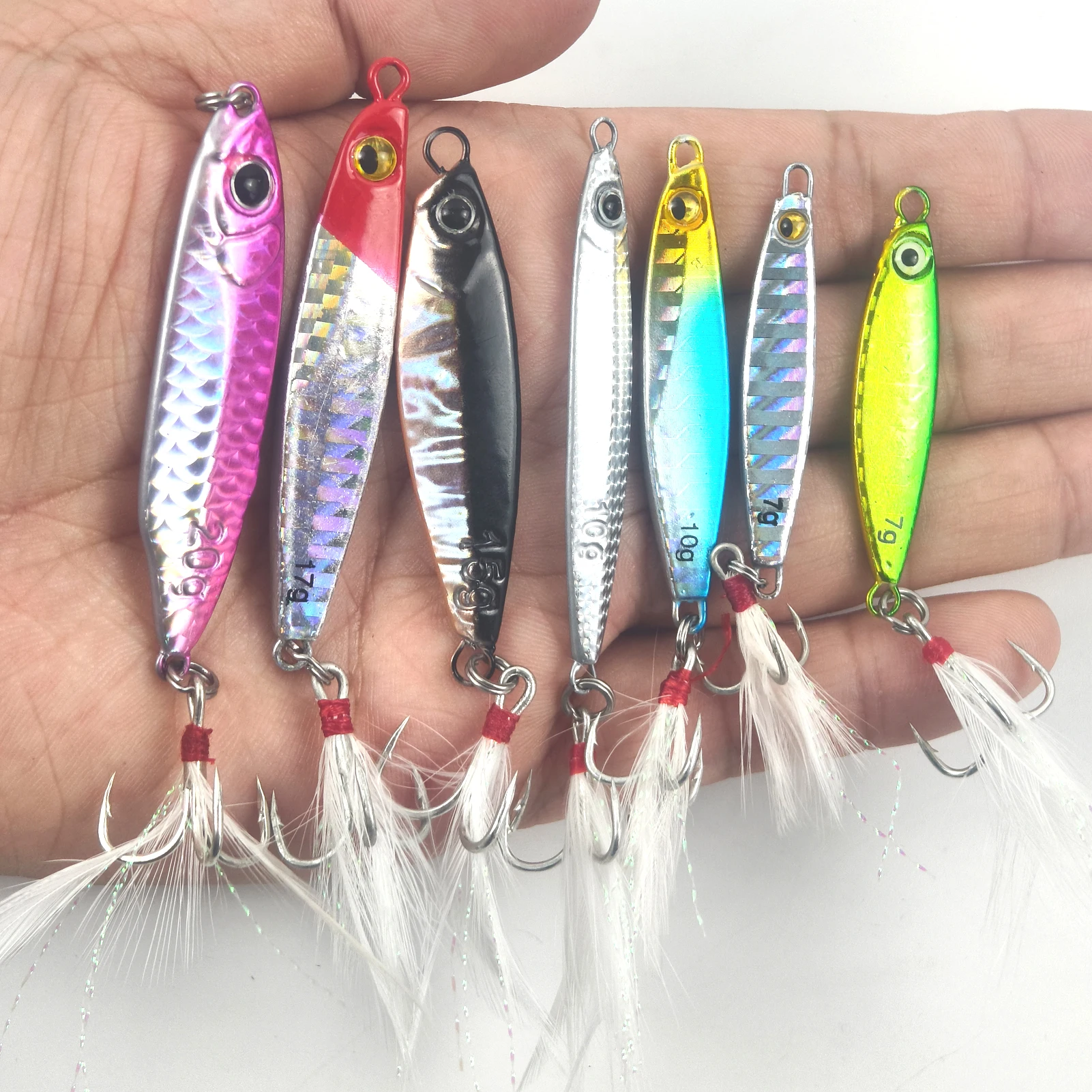Kit señuelos de mar Free Fisher VIB con anzuelo triple y plumas - imagen 3