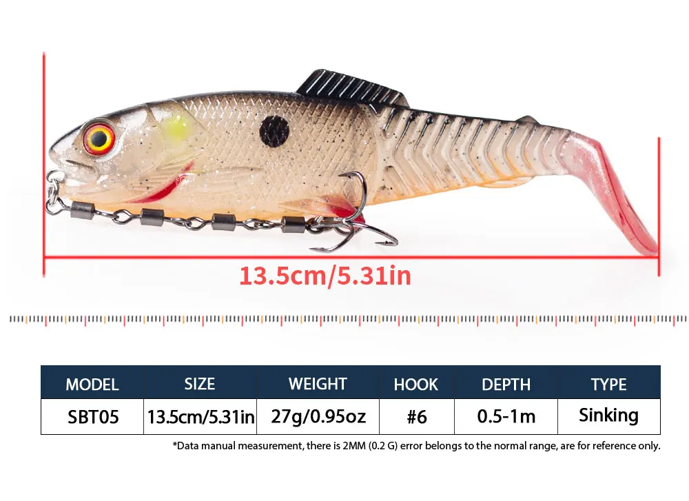 Swimbait de silicona para depredadores
