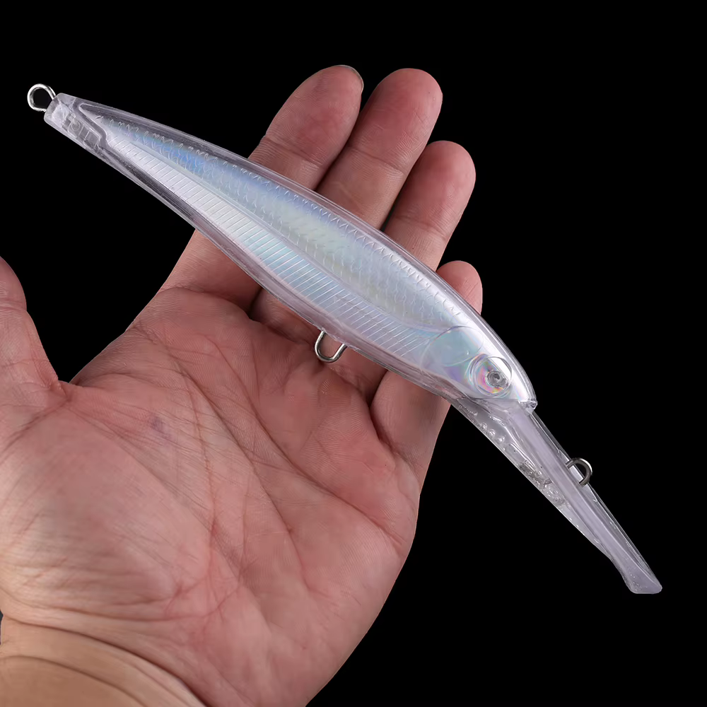 Chan’sHuang Señuelo Minnow silencioso hecho a mano, sin pintura