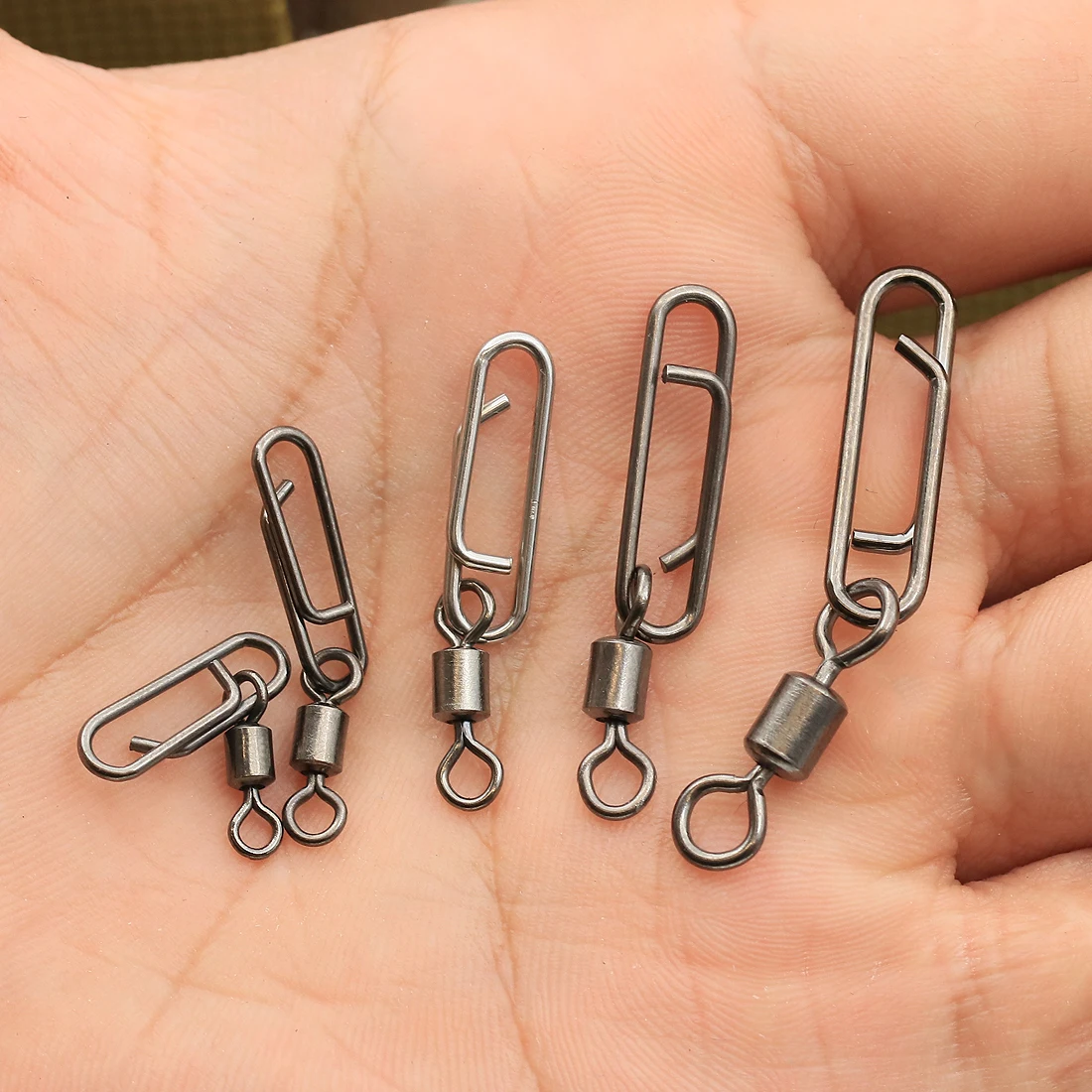 FishTrip Clips giratorios pesca acero inoxidable con mosquetón - imagen 5