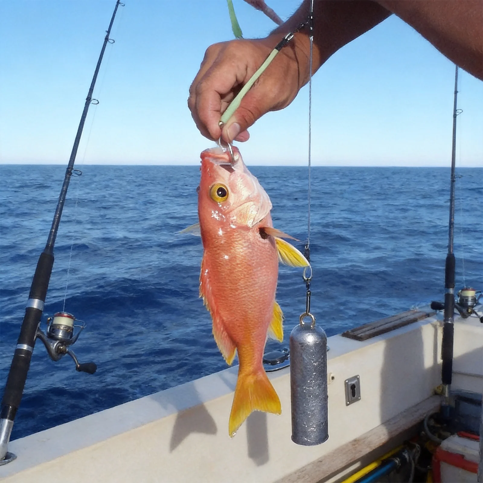 Pesca profunda con anzuelos circulares y tubos luminosos para snapper - imagen 5