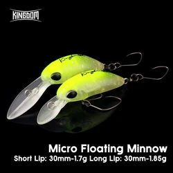 Kingdom Mini Minnow wobbler flotante para pesca de trucha y lucio