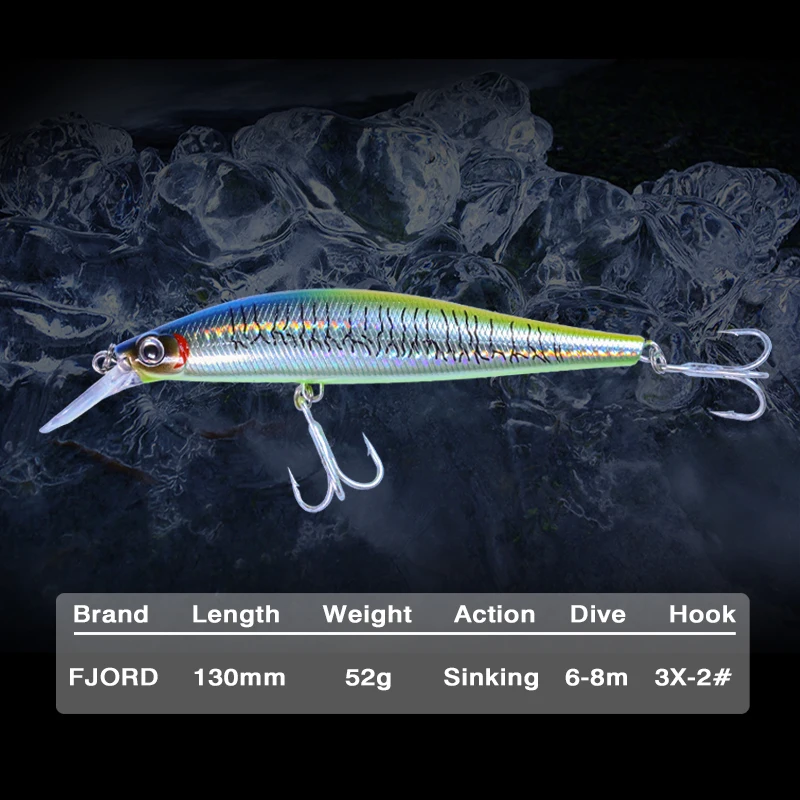 FJORD Minnow 130 mm – Swimbait Jerkbait de 52 g para agua salada - imagen 4