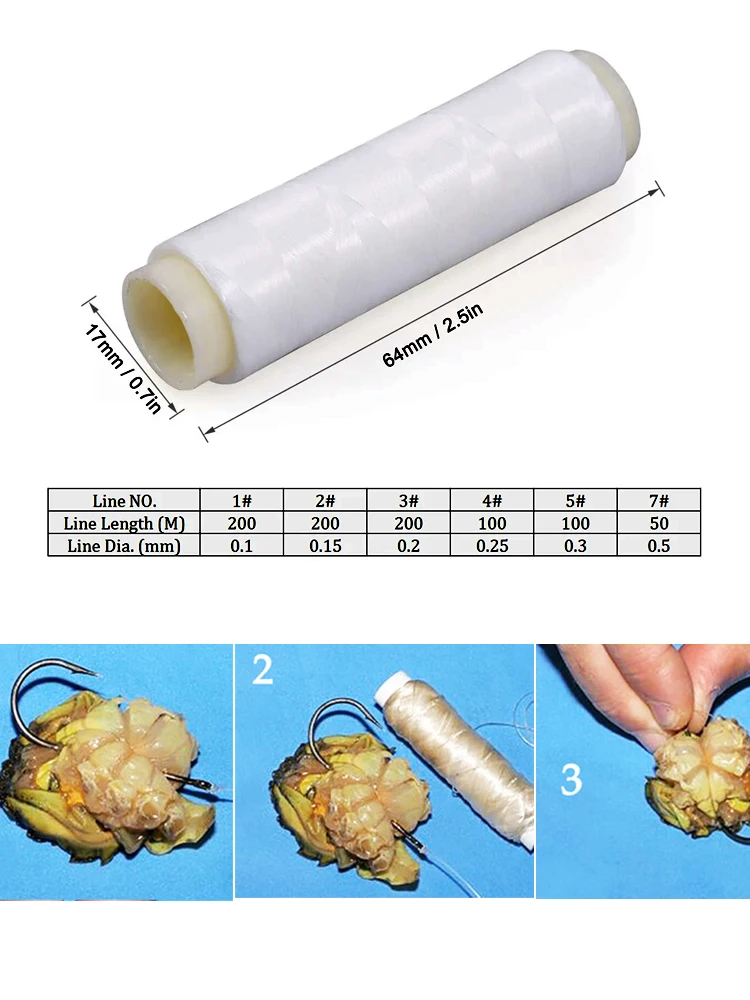 Accesorio de cebo con hilo elástico para pesca