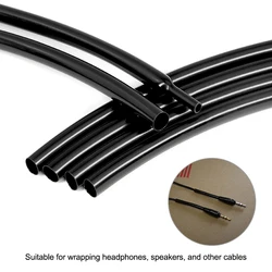 Tubo termorretráctil negro brillante para cables de audio