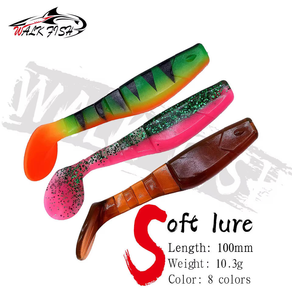 Walking Bait Walk Fish Sábalo 10cm – Vinilo doble color cola en T lubina - imagen 2
